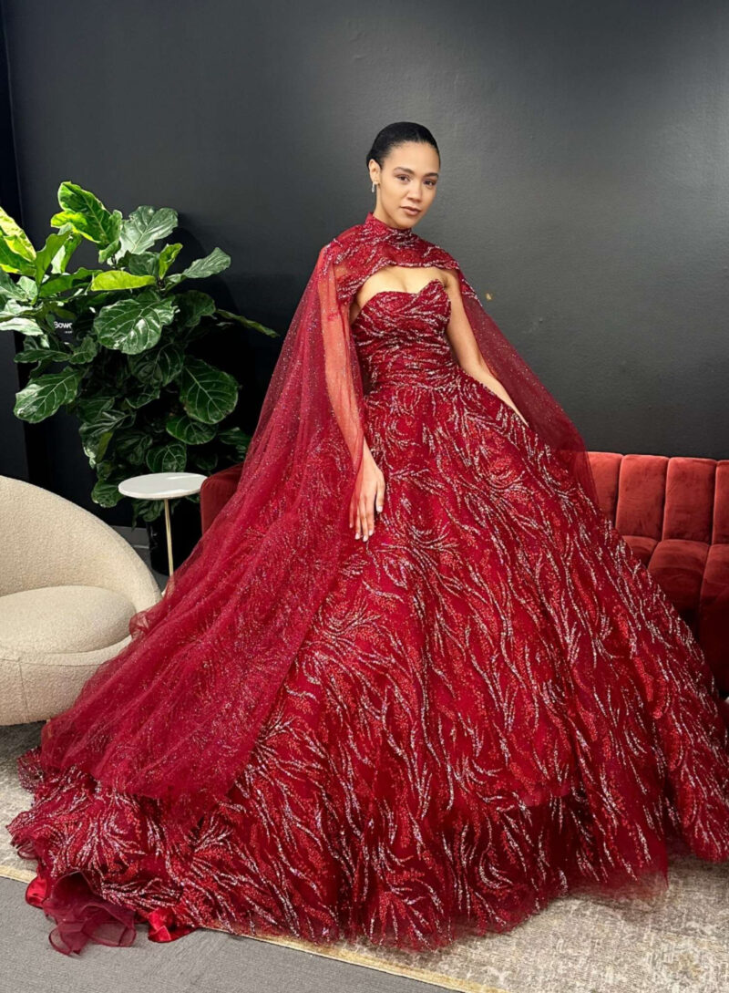 red gown